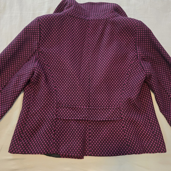 Ann Taylor Pink & Black Jacquard Skirt Suit Set Size 14 - Picture 5 of 8